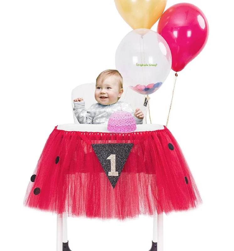 Originals Group 1st Birthday Originals Group 1st Birthday Frozen Tutu for High Chair Decoration for Party SuppliesTutu for High Chair Decoration for Party Supplies (Ladybird)