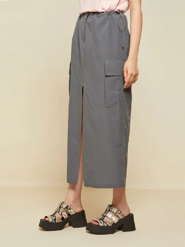 Ottod'Ame Poplin Long Skirt Graphite