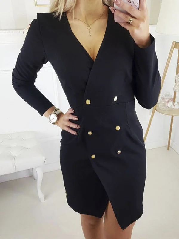 Sexy Slim Mini Dress - Black