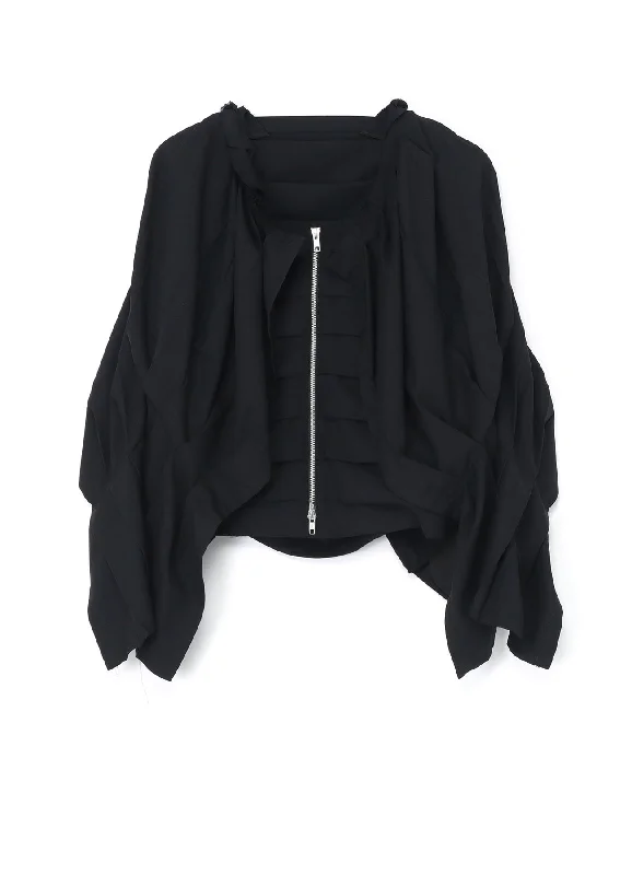 WOOL/POLYESTER SERGE PLEATED JACKET