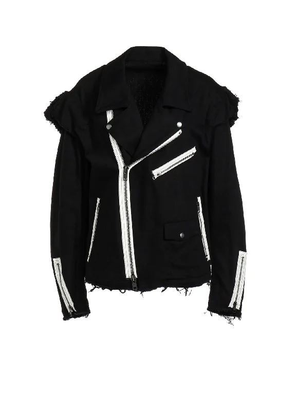 COTTON DRILL BIKER JACKET