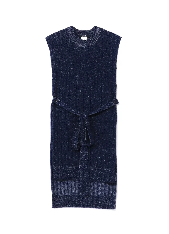 Mo/W/Ny Plaiting Knit Stole Vest