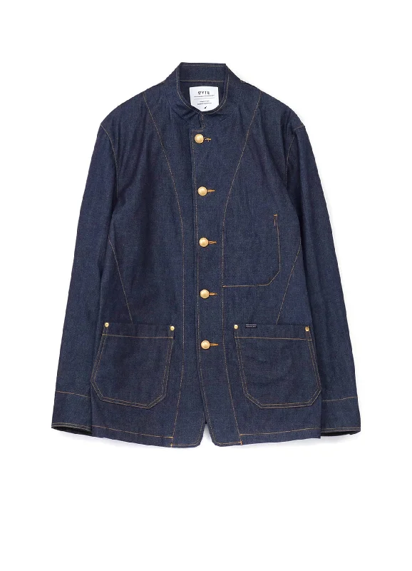 10 OZ DENIM STAND COLLAR COVERALLS JACKET