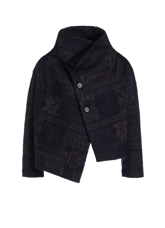 SNOW PATCHWORK W JACQUARD ASYMMETRIC JACKET