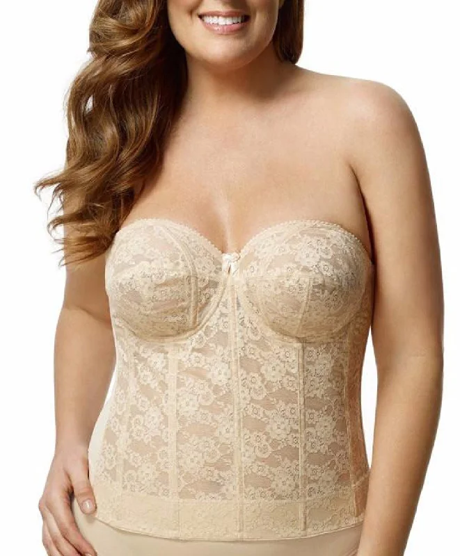 Elila Lace Longline Strapless Bra, Nude | Nude Longline Bra | Nude Elila Bustier