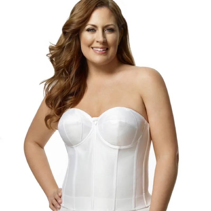 Elila Smooth Longline Strapless Bra, White | Longline Bras | White Bustier