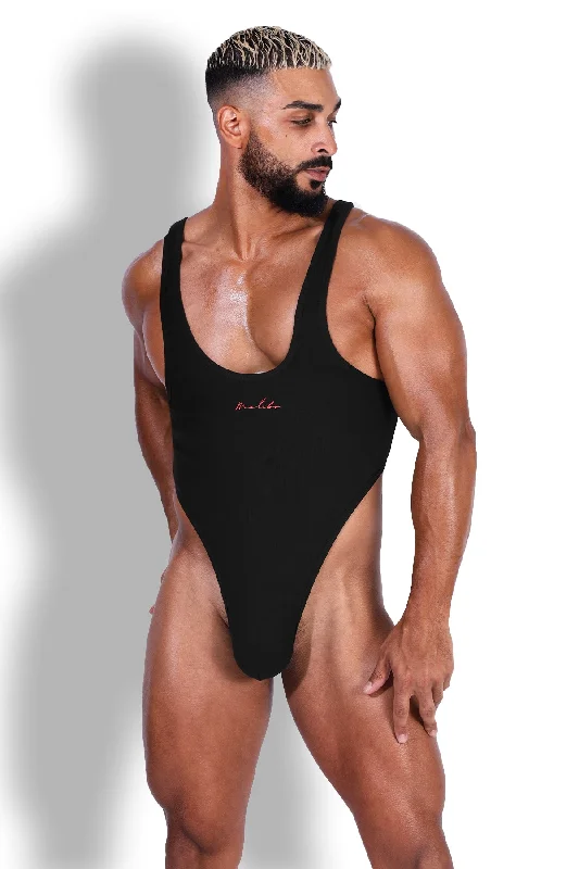 Afterglow Ribbed Bodysuit - Black