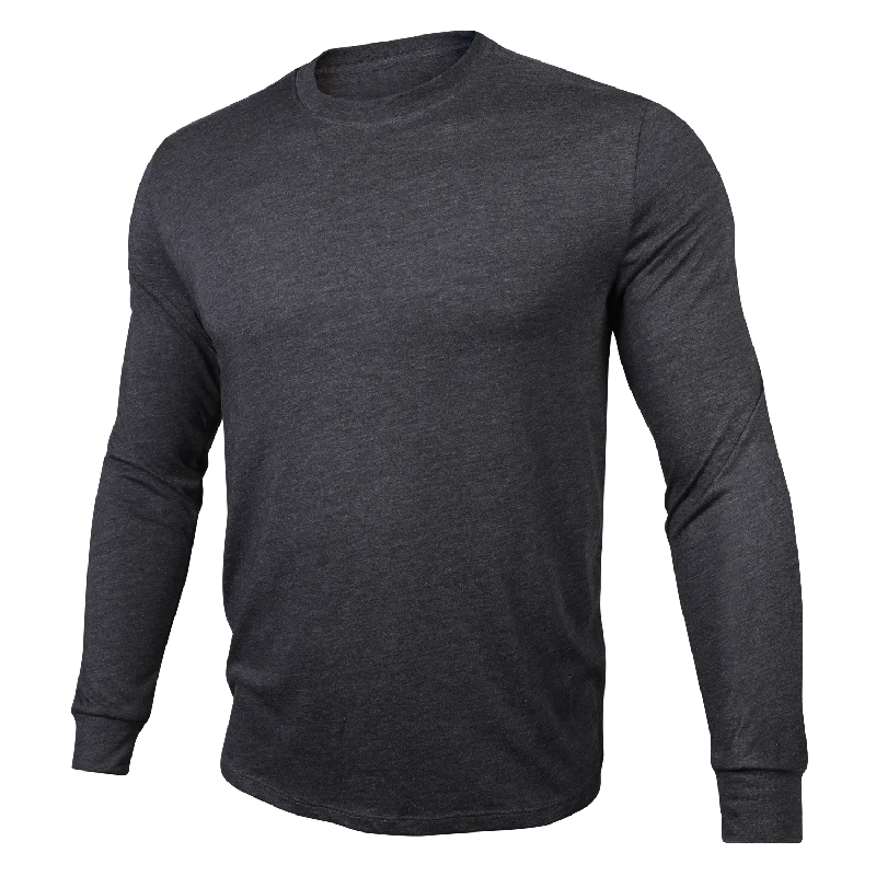 All Day Long Sleeve Crew Tee - Heathered Charcoal