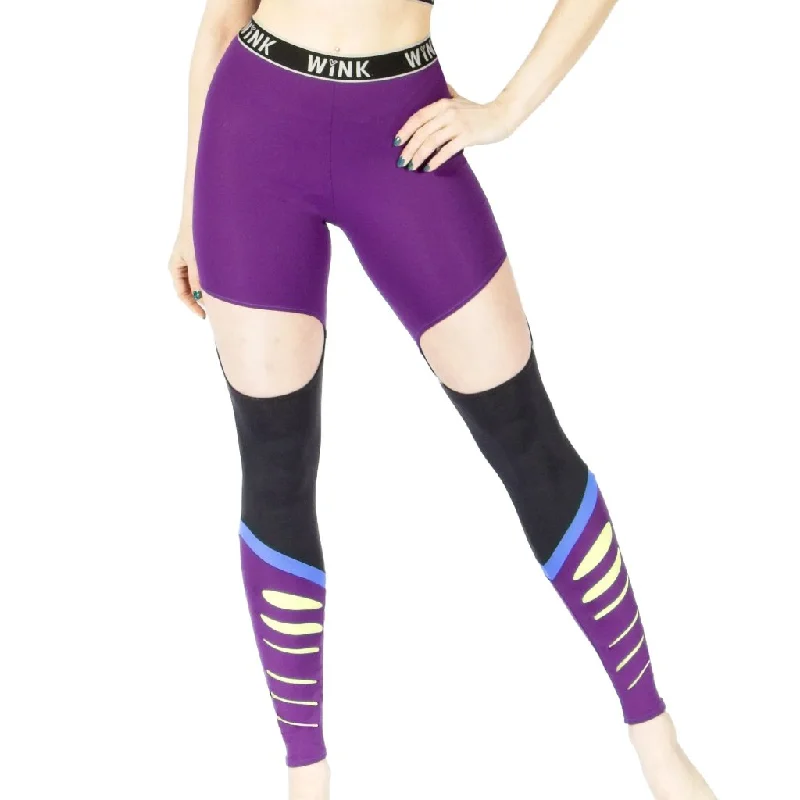 Athena High Waist Leggings - Purple / Blue