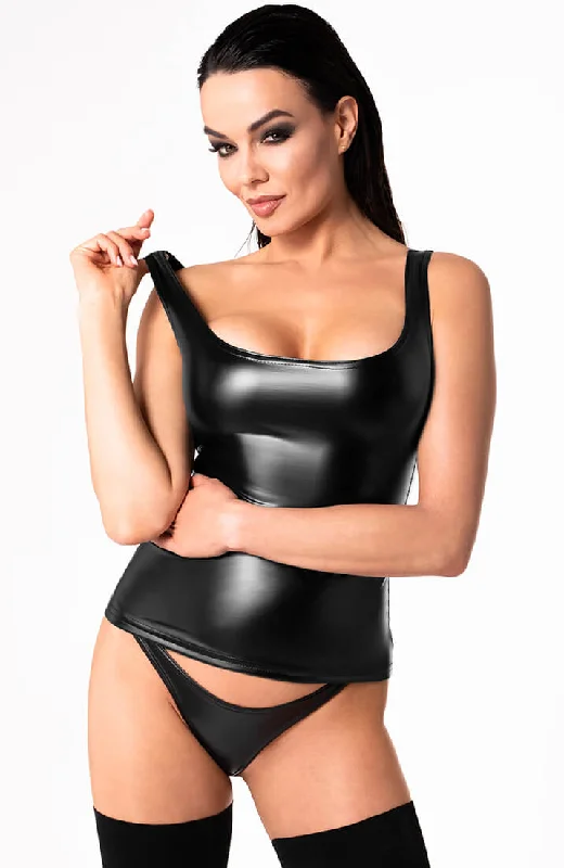 Black wet look top - The Lust Chamber