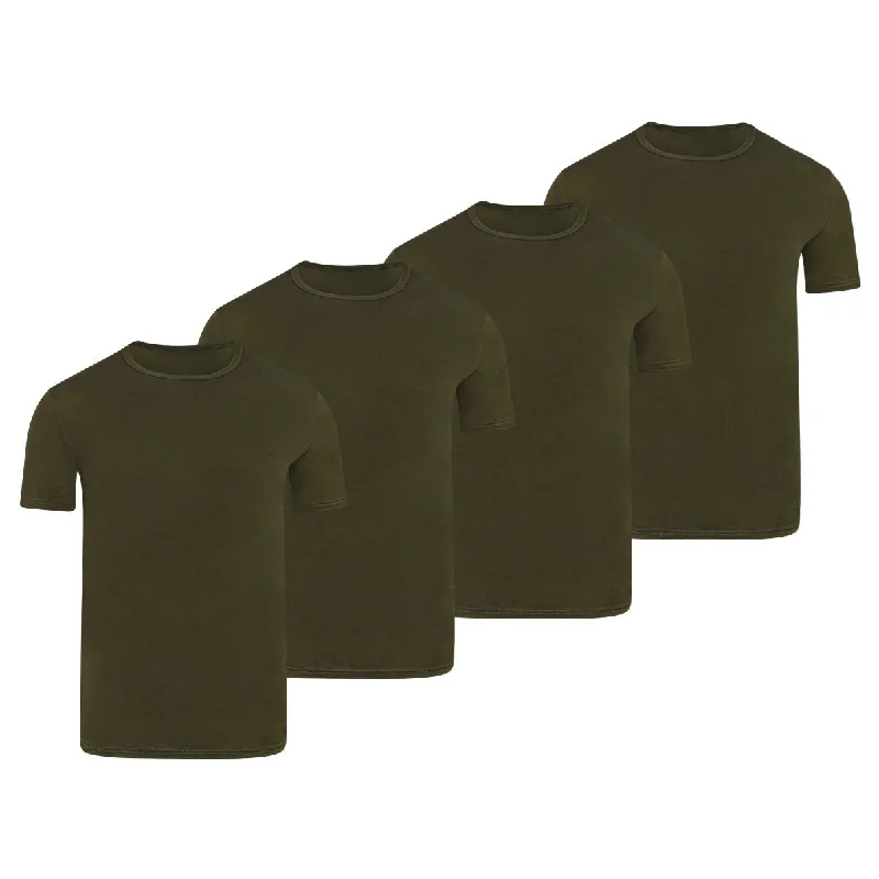 BOXR | Bamboe T-Shirt 4-Pack Olijfgroen