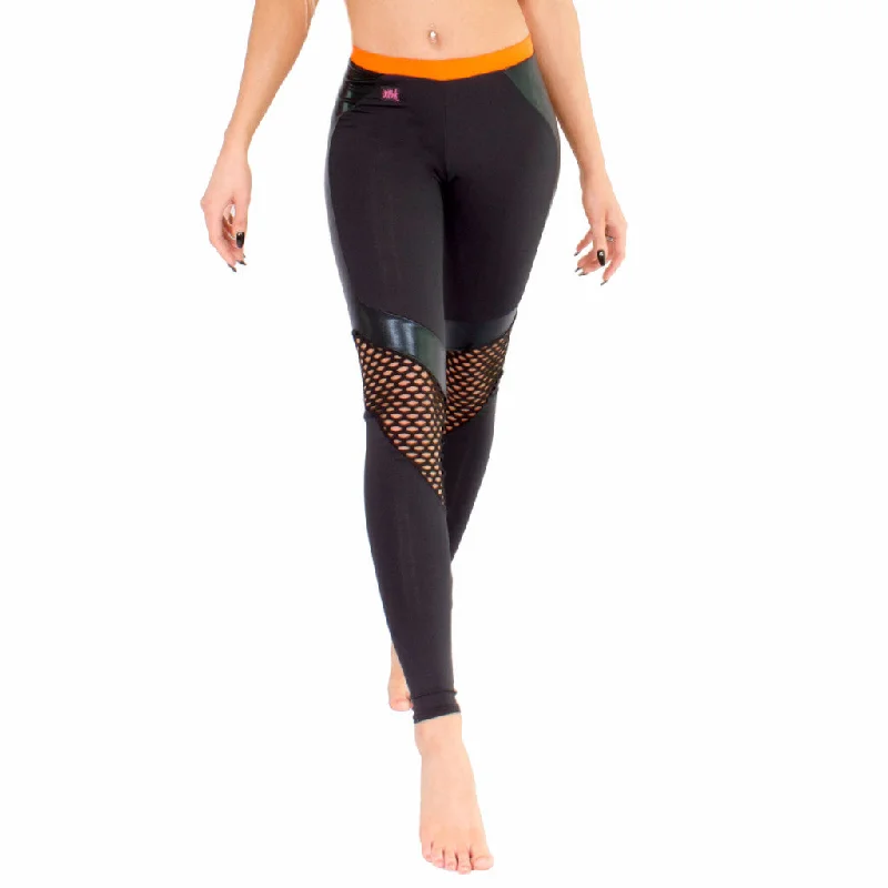 Camilla Leggings - Black / Orange