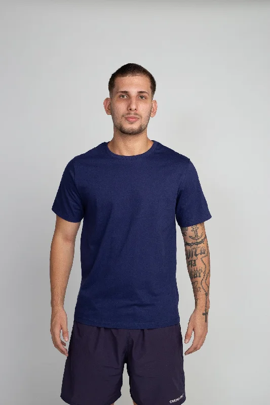 Men’s cotton t-shirts-Camiseta DailyBasics Pima Azul Marinho