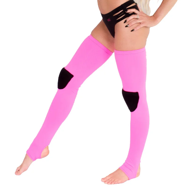 Dance Leg Warmers - Neon Pink / Black