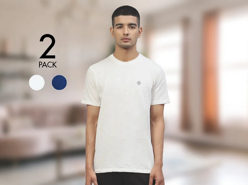 Easy 24X7 Cotton Slub T-shirt (Pack of 2)