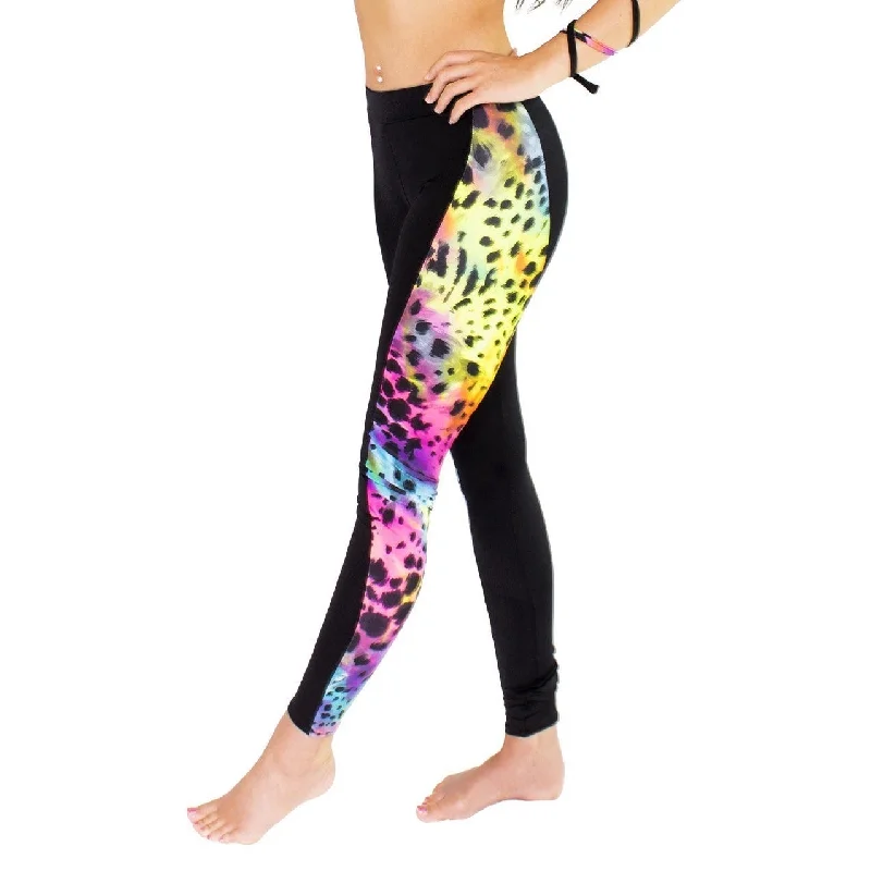 Fitness Leggings - Black / Rainbow