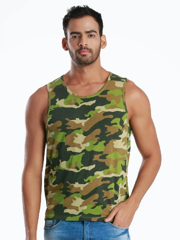 Full Camo Active Fit Camo Printed Organic Bamboo Vest (Pack Of 1)