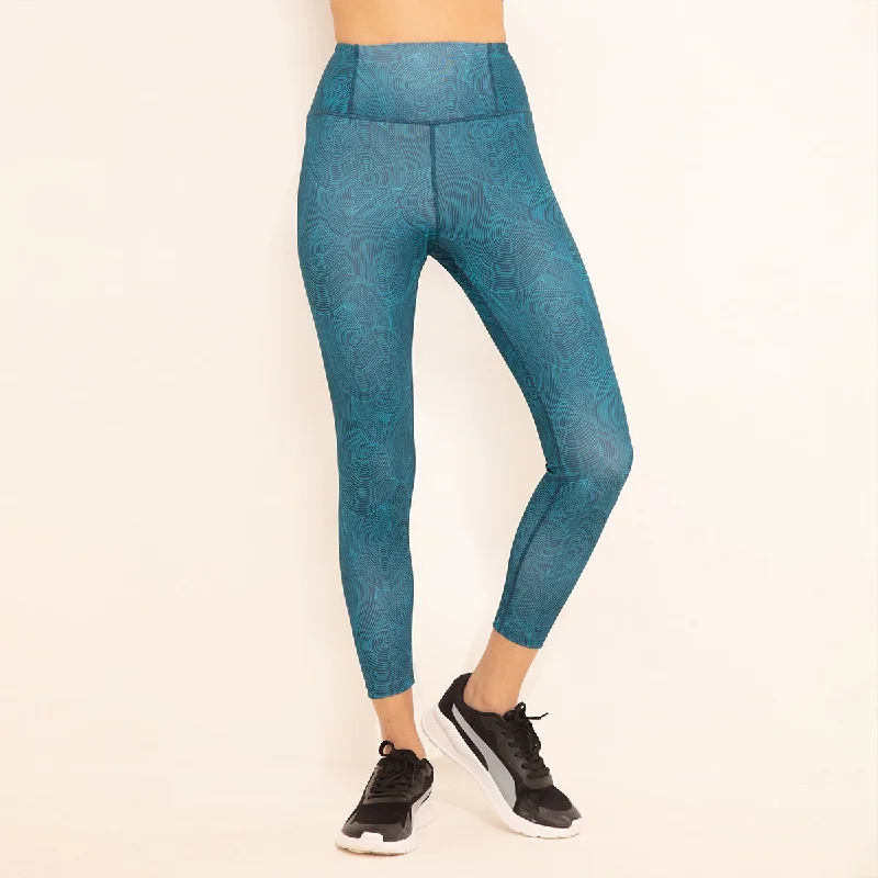 High Rise Trendsetter Printed Legging-NYK121-Swirl Deep Teal