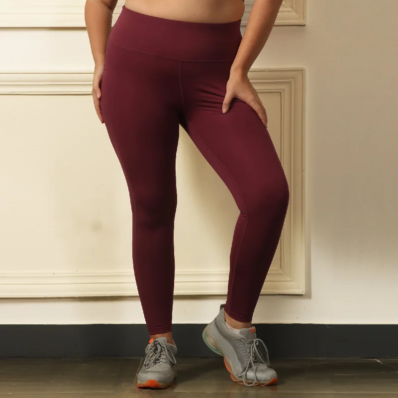 High Waist Ankle Length Sports Leggings With Pockets-AT-2