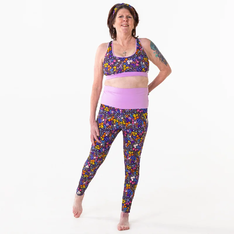 High Waist Organic Cotton Leggings - Wildflowers