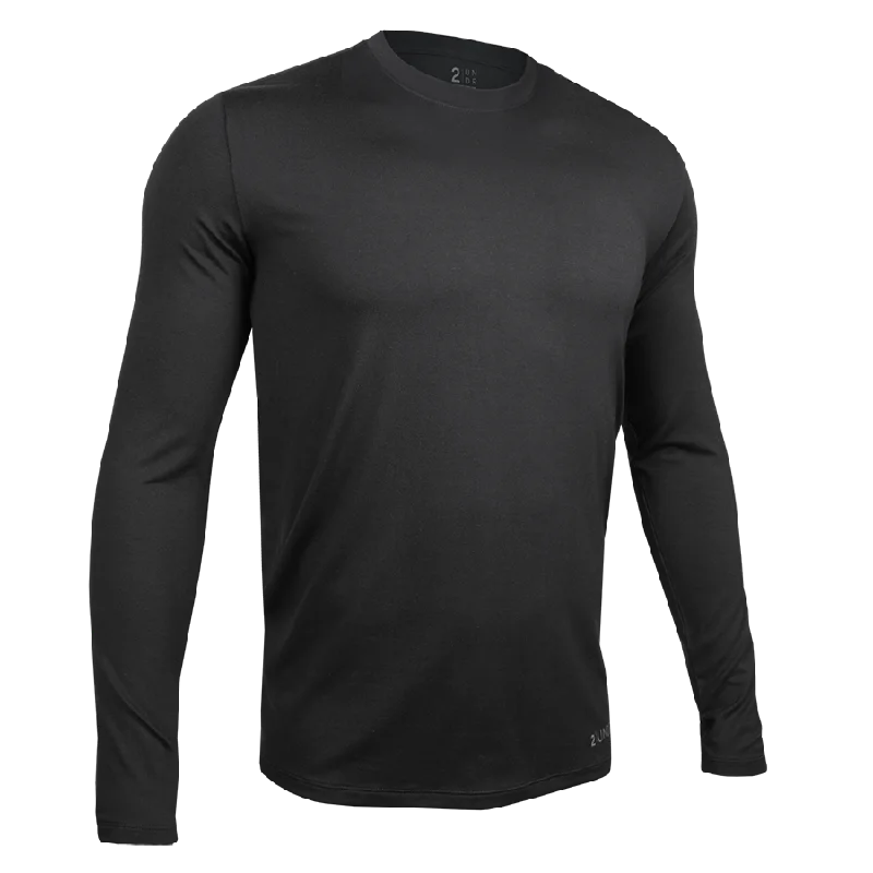 Luxury Long Sleeve Crew Tee- Black