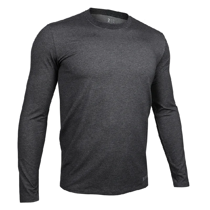 Luxury Long Sleeve Crew Tee - Charcoal