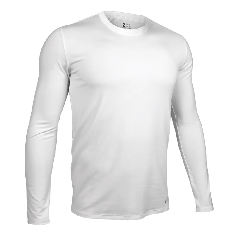 Luxury Long Sleeve Crew Tee - White