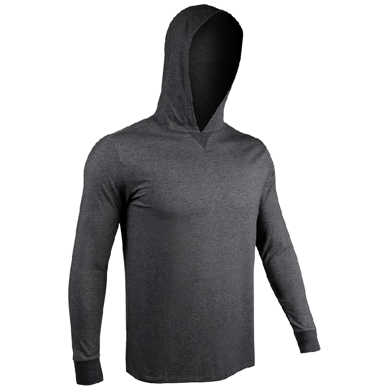 Luxury Long Sleeve Hooded Tee - Charcoal