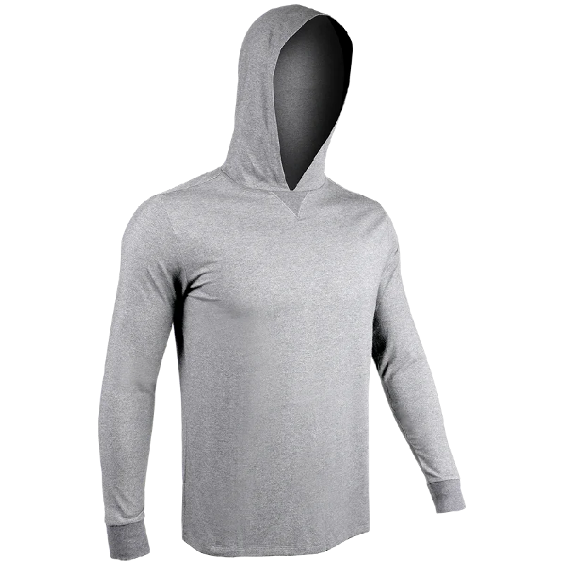 Luxury Long Sleeve Hooded Tee - Grey