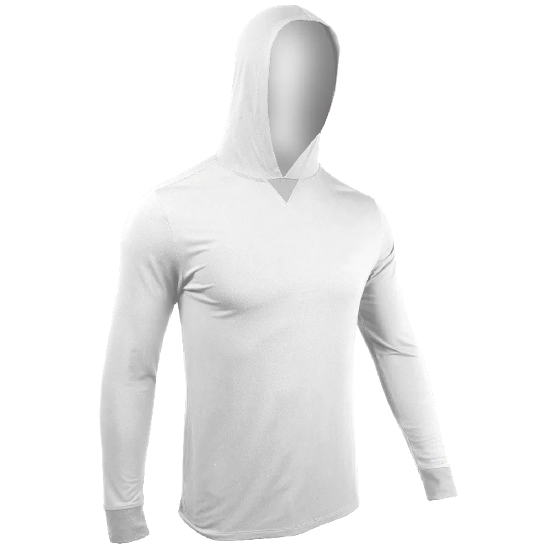 Luxury Long Sleeve Hooded Tee - White