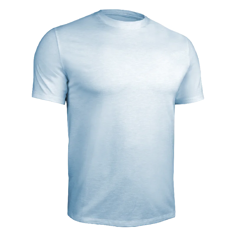 Luxury Crew Tee - Heathered Light Blue