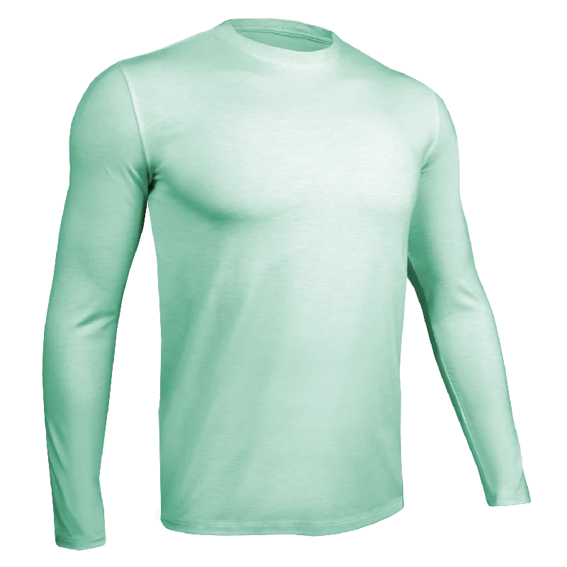 Luxury Long Sleeve Crew Tee - Heathered Mint Green