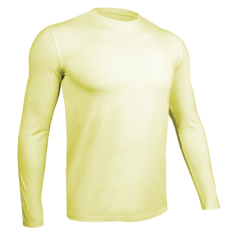 Luxury Long Sleeve Crew Tee - Heathered Yellow