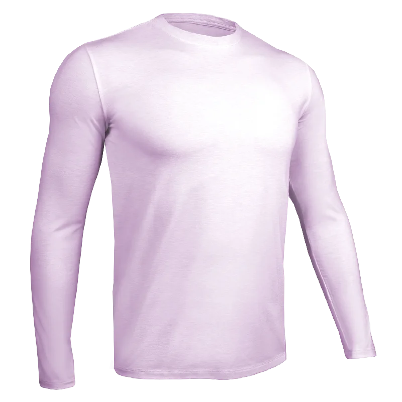 Luxury Long Sleeve Crew Tee - Heathered Lavender