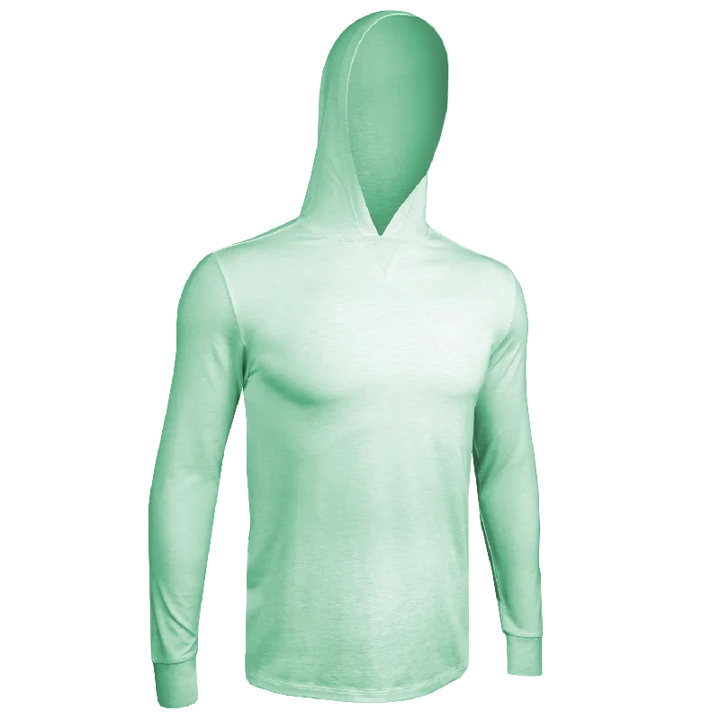 Luxury Long Sleeve Hooded Tee - Heathered Mint Green