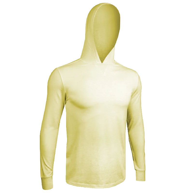 Luxury Long Sleeve Hooded Tee - Heathered Yellow