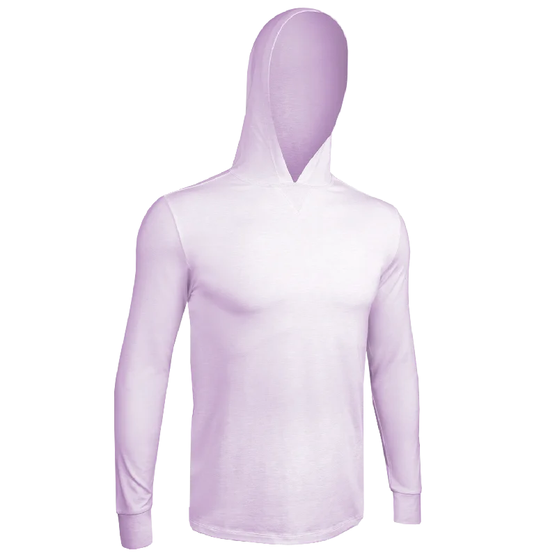 Luxury Long Sleeve Hooded Tee - Heathered Lavender