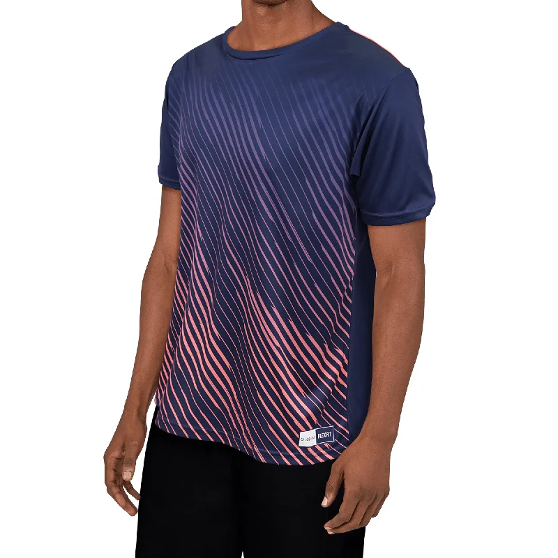 Zig Zag - Navy / Coral - Flex Fit - Mens Training T-Shirt