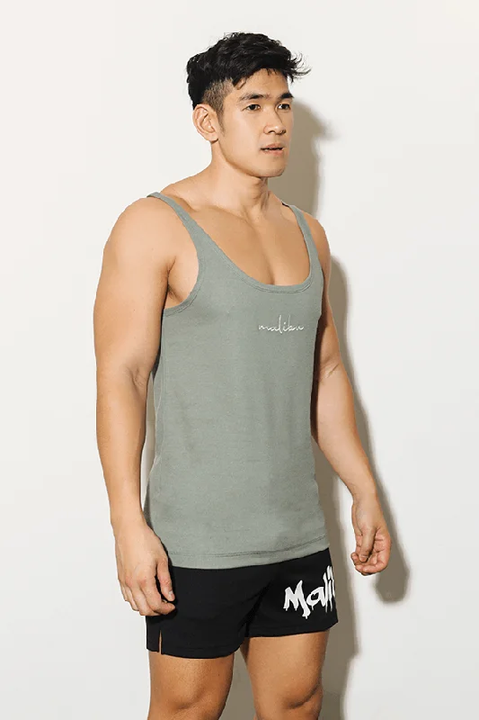 Malibu Wide-Cut Tank Top - Concrete