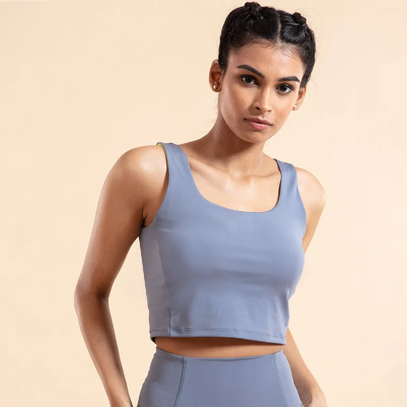 Nykd All Day Crop top Bra-NYK206-China Blue