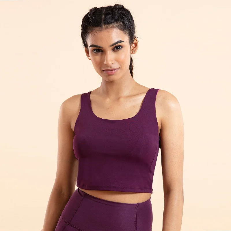 Nykd All Day Crop top Bra-NYK206-Potent Purple