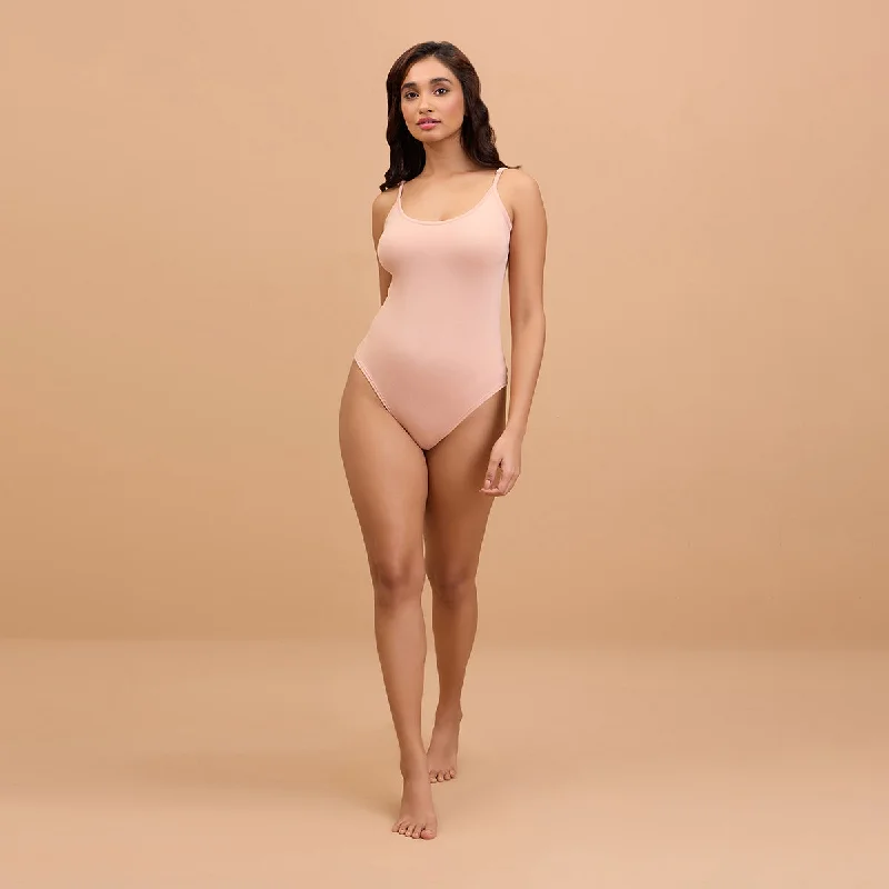 Essential Ultra Soft Modal Bodysuit with Adjustable Straps-NYC008-P Nude