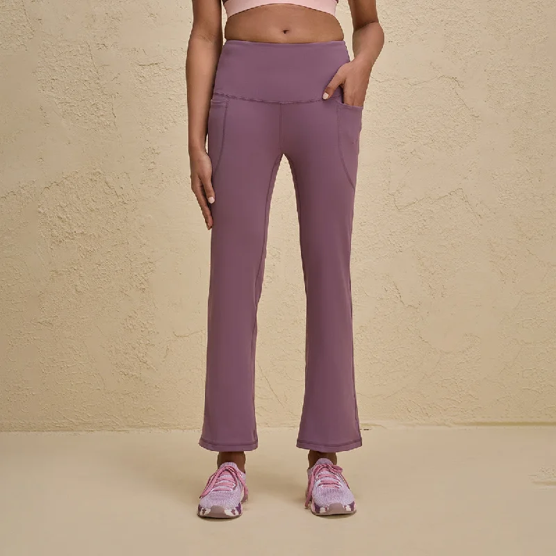 Cloud Soft Super Comfy & Flattering Flare Pants with Pockets-NYK252-Mauve