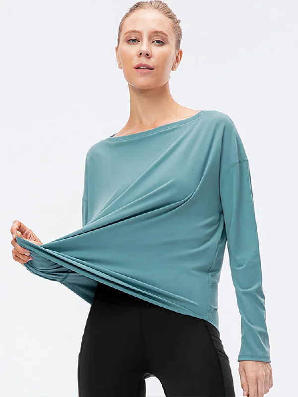 Off-Neck Relaxed Yoga Sports Top