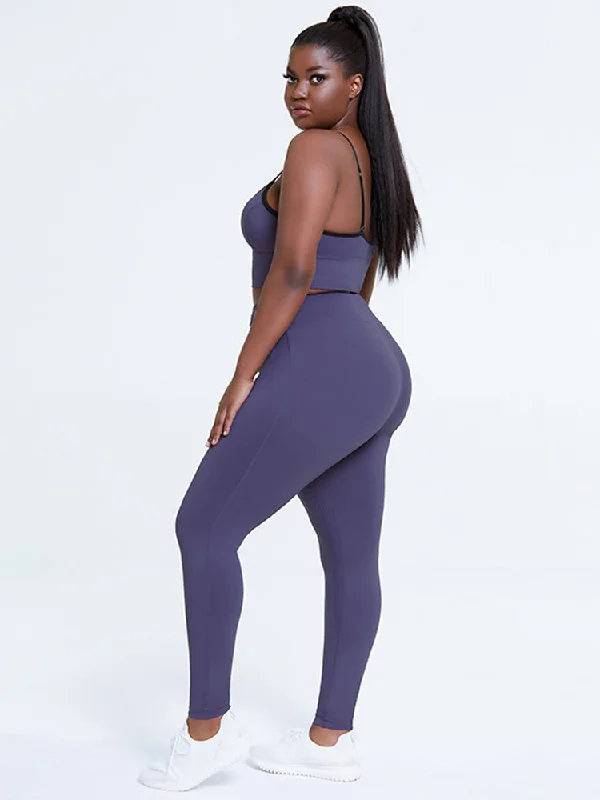 Plus Size Sexy Yoga Tank Crop Top Leggings Sets