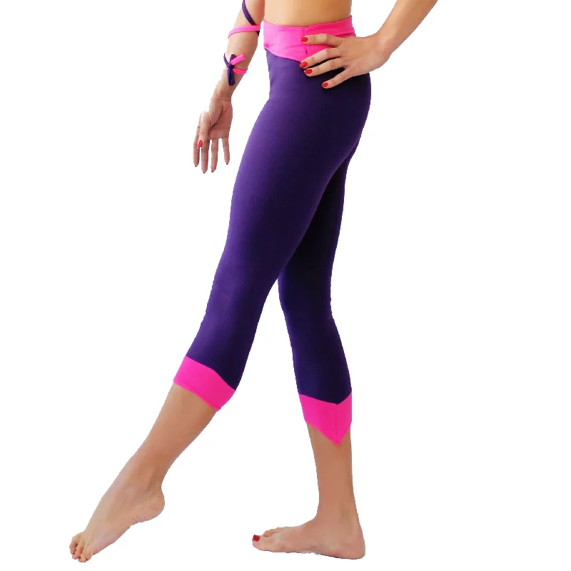 Siren Cropped Leggings - Purple / Pink