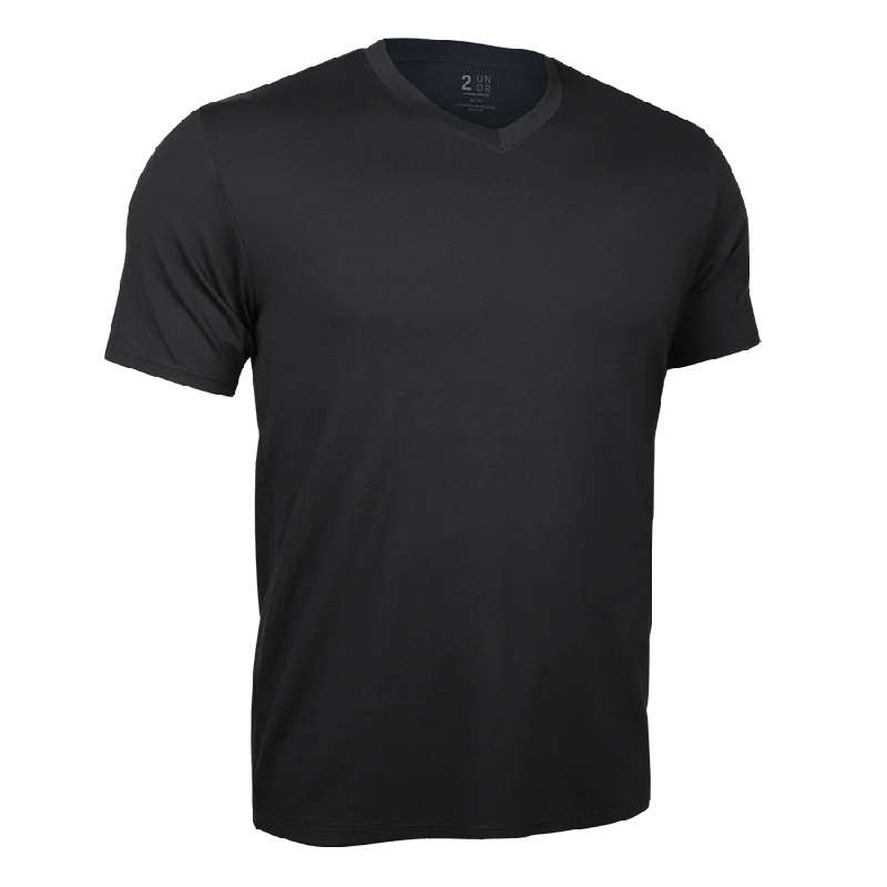 Stylish men’s t-shirts-Luxury V Neck Tee - Black