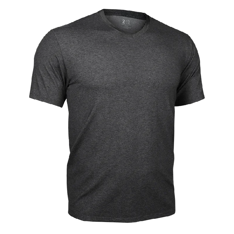 Luxury V Neck Tee - Charcoal