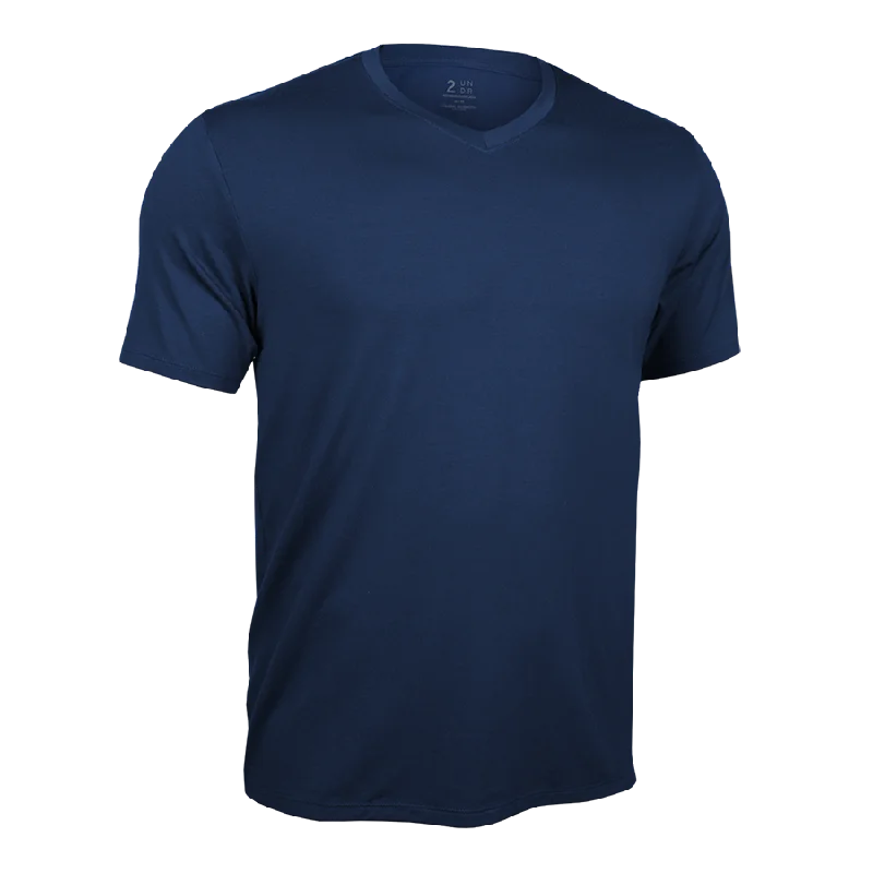 Luxury V Neck Tee - Navy