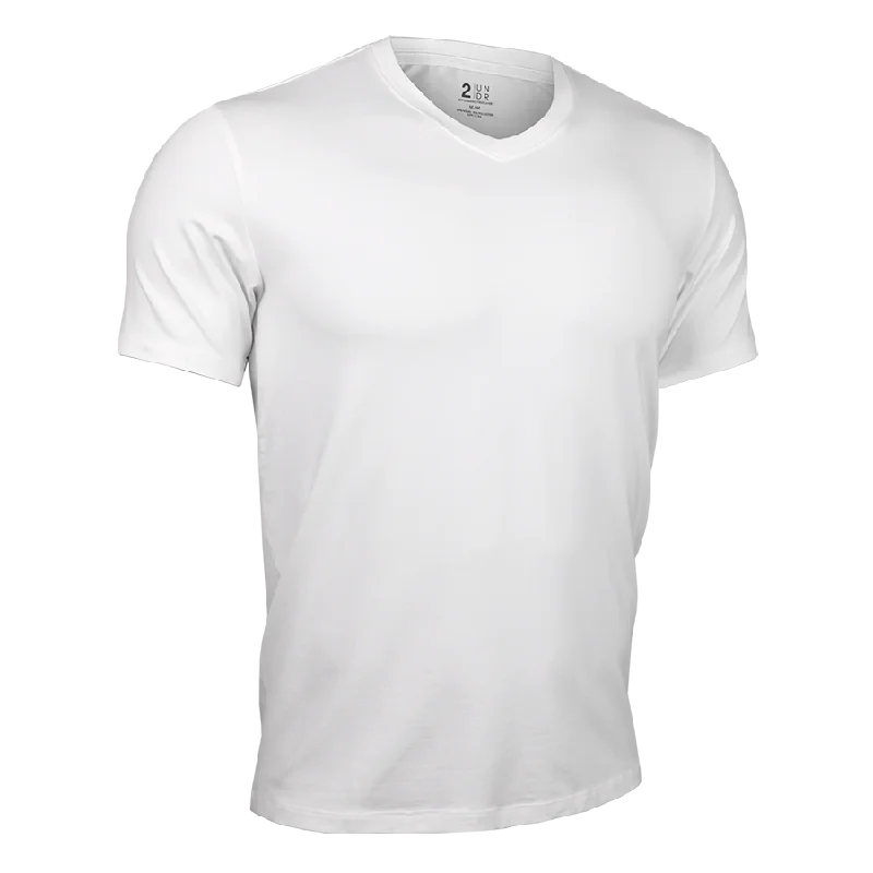 Luxury V Neck Tee - White